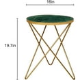 thumbnail image 7 of HLR Faux Green Mable Side Table, Round Side Table with Gold Metal Base Gold Frame, 7 of 7