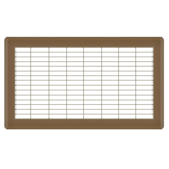 8in x 16in Imperial Brown Heavy Gauge Steel Floor Grille - Heating and Cooling Air Vent