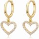 thumbnail image 1 of Chenchen Gold Mini Dangle Huggie Earrings for Women, Dainty 14K Gold Plated Cubic Zirconia Small Hoop Earrings with Charm Drop, Jewelry Gift for Women Ladies, 1 of 1