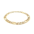 thumbnail image 2 of 7.0mm 14K Yellow Two Tone Solid Pave Figaro Bracelet Size 8.5 inches, 2 of 3
