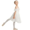 thumbnail image 6 of IBTOM CASTLE Girls Lyrical Dance Costume Ballet Leotard Sequin Spaghetti Straps Tulle Long Dress Ballerina Outfits Princess Dress up 3-4 Years White, 6 of 8