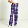 thumbnail image 6 of Edvintorg Lounge Pants Women Wide Leg Casual Pajama Pants with Pocket Drawstring Loose Casual Plaid Comfy Sleep Bottom Womans Clothes Multicolor S-2XL, 6 of 7