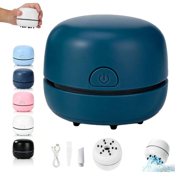 Portable Mini Desk Vacuum Cleaner, Keyboard Vacuum Cleaner, USB Rechargeable Powerful, Low Noise with Cleaning Brush for Keyboard, Computer, Car and Crumbs Cleaning