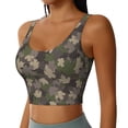 thumbnail image 2 of Balery Camouflage maple Sujetadores deportivos con espalda cruzada para mujer, acolchados, sin costuras, de alto impacto, ideales para yoga, gimnasio, entrenamiento y fitness.-XX-Large, 2 of 8