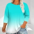 thumbnail image 2 of Ahuyic Womens Plus Size Top, Casual 3/4 Sleeve Blouse For Autumns And Winter, Fashion Woman Round Neck Long Sleeve T-Shirt Printing Loose Blouse Sweatshirt, 2 of 6