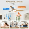 thumbnail image 5 of Sofucor 52 Inch Ceiling Fan with Lights, Modern, Dimmable, 6-Speed, 3-Timer, Reversible, DC Motor, 5 of 13
