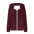 thumbnail image 6 of Womens Lightweight Active Long Sleeve Hoodies Casual Zip Up Sweatshirts Relaxed Fit Fall Jackets Coat with Pockets, 6 of 6