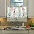 thumbnail image 5 of Coolnut Floral Kitchen Curtains 2 Panels, UV Protected Tier Curtains Half Window Curtains for Guest Room Bathroom Sink Laundry Room Basement,24"x 27", 5 of 6