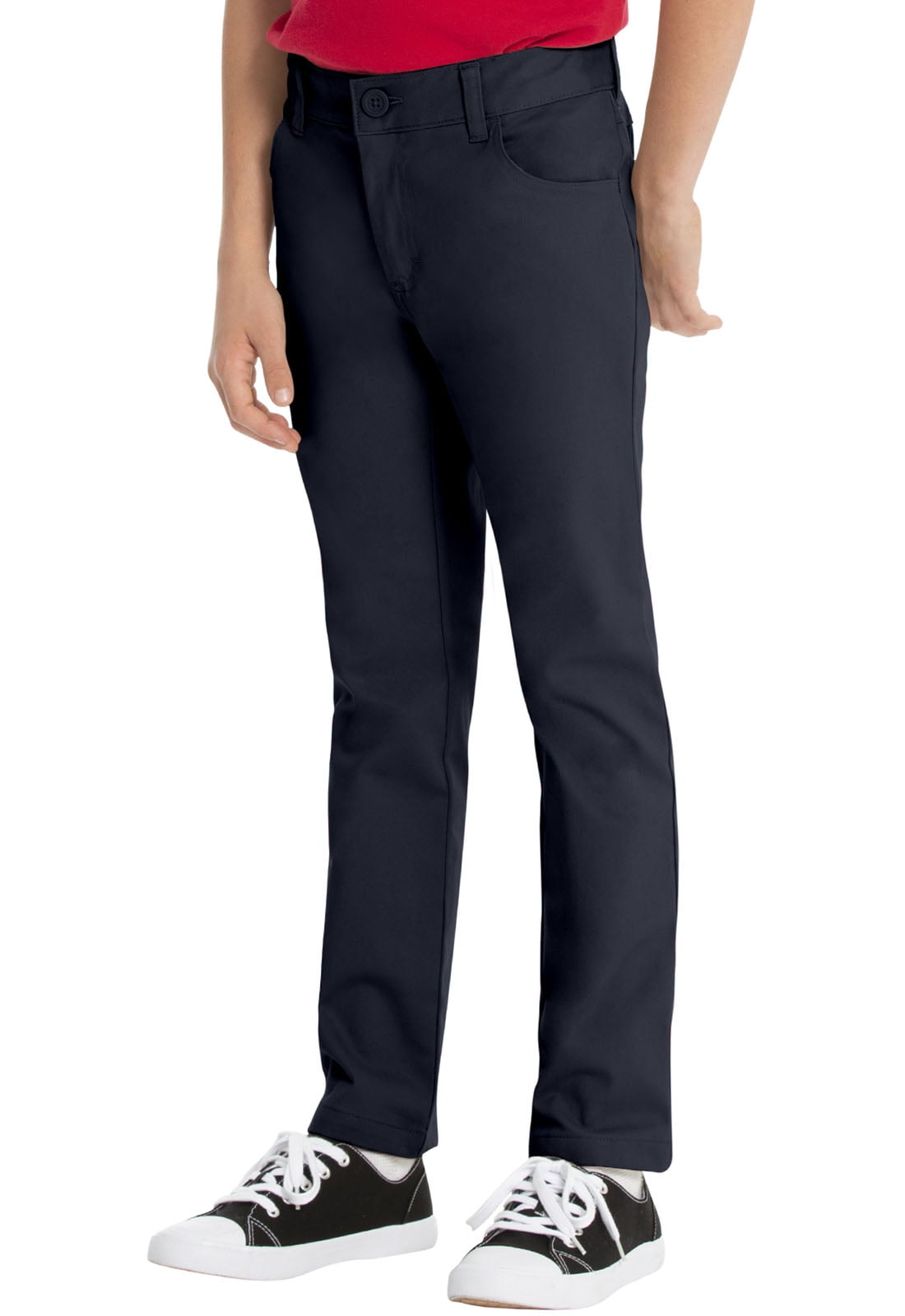 Real School Boys School Uniform 5-Pocket Stretch Slim Pants, Sizes 4-18