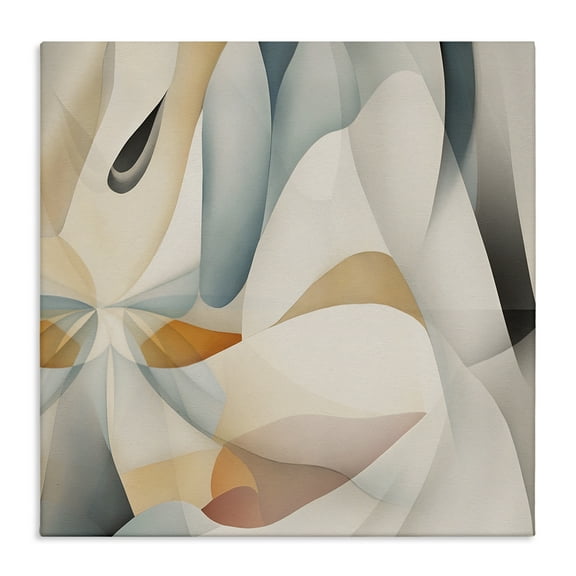 Stupell Industries Flowing Curved Shapes Abstract Painting Wrapped Canvas Art Print Wall Art, 17 x 17