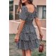 thumbnail image 3 of Vestido PRETTYGARDEN 2025 Floral Cuello Cuadrado Negro Talla L, 3 of 7