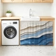 thumbnail image 3 of Blue Ombre Sink Skirt 10"W x 11"L, Dustproof Under Sink Curtain Skirt for Bathroom Kitchen, Modern Wave Abstract Art Adhesive Short Vanity Curtains Cover for Laundry Room Closet Shoe Rack, 3 of 8