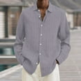thumbnail image 2 of Men's Fall Casual Solid Lapel Striped Stretch Button Sweater Short Sleeved Shirt, 2 of 9