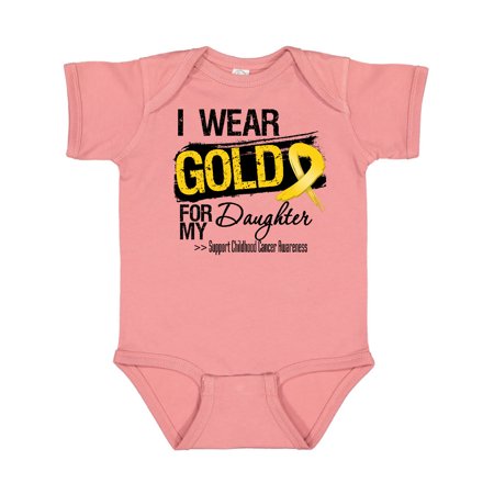 

Inktastic Childhood Cancer Ribbon For My Daughter Gift Baby Boy or Baby Girl Bodysuit