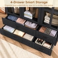 thumbnail image 4 of Blotout Arched Armoire Wardrobe Closet with LED Light & Glass Doors, 78" Tall 3 Door Armoire Closet with 4 Drawers & 5 Storage Shelves, Large Bedroom Storage Clothes Organizer with Hanging Rod, 4 of 10