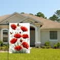 thumbnail image 2 of JOOCAR Linen Garden Flag with Red Poppies and Butterflies for Spring Summer Home Outdoor Garden Yard Door Decor 12x18 inch, 2 of 5