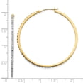 thumbnail image 3 of Real 14kt Yellow Gold Diamond Fascination Large Round Hinged Hoop Earrings; for Adults and Teens; for Women and Men, 3 of 3