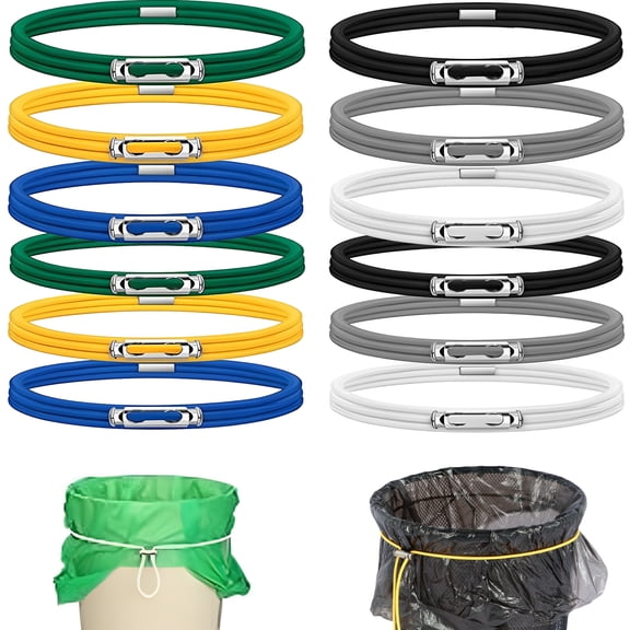 Garbage Can Bands Cord Lord Design Adjustable Large Trash Can Rubber Bands Fits 8-33 Gallon Trash Cans Multifunction Bands Litter Box Bands for Kitchen Tables Picnic Party