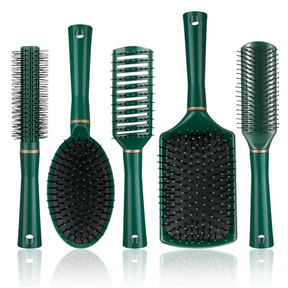 Springcorner 5Pcs Paddle Hair Brush Comb Set,Detangling Hairbrush Anti Static Massage Oval Comb Hair Styling Tools for Women Men Kid All Wet or Dry Hair