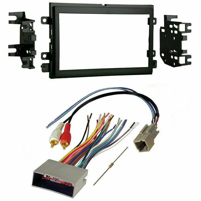 DOUBLE 2 DIN CAR STEREO RADIO DASH KIT TRIM WITH WIRING HARNESS