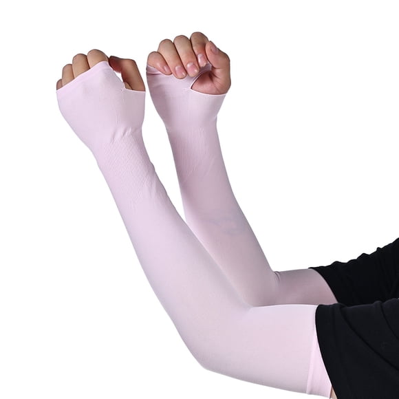 Jinswick UV Sunscreen Sleeves Cool Sports Sleeves with Hand Coverage for Outdoor Activities Tattoo Coverage Suitable for Running, Golfing, Cycling, Basketball, Driving, Fishing | One Size | 2 Pairs