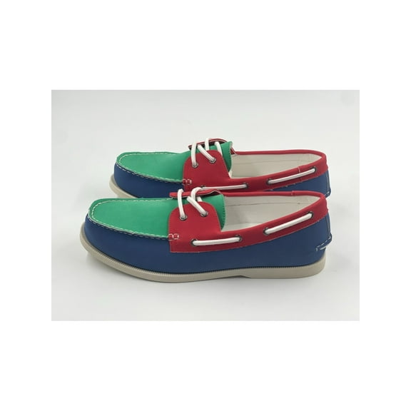 CLUBROOM Mens Blue Color Block Comfort Elliot Round Toe Lace-Up Boat Shoes 10.5 M