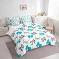 thumbnail image 3 of Homewish Cartoon Bow Tie 7-Piece Twin Bedding Set - Blue Grey Cow Print, 3 of 8