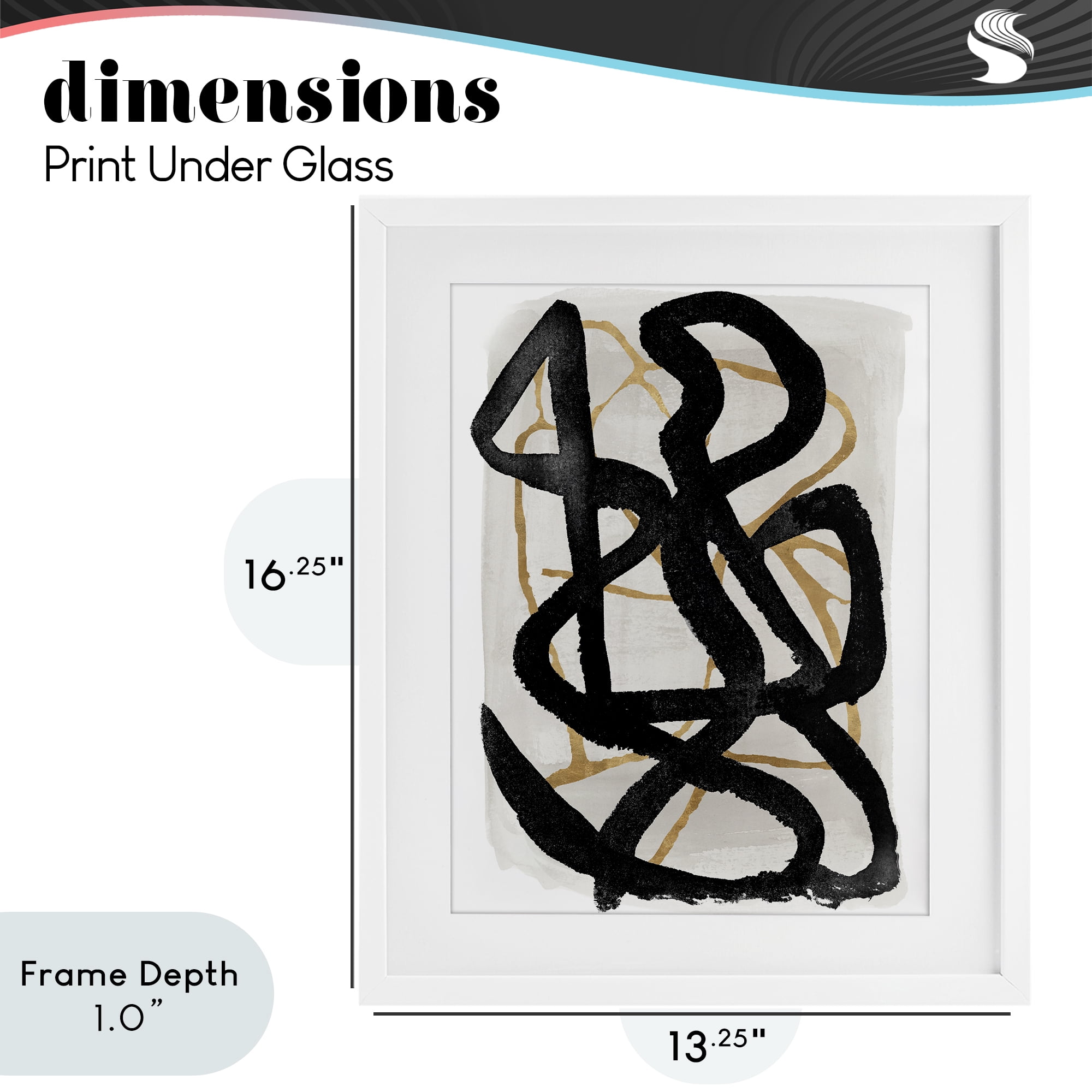 Stupell Industries Hindsight Black & Beige White Framed Print Under Glass, design by Lucille Price