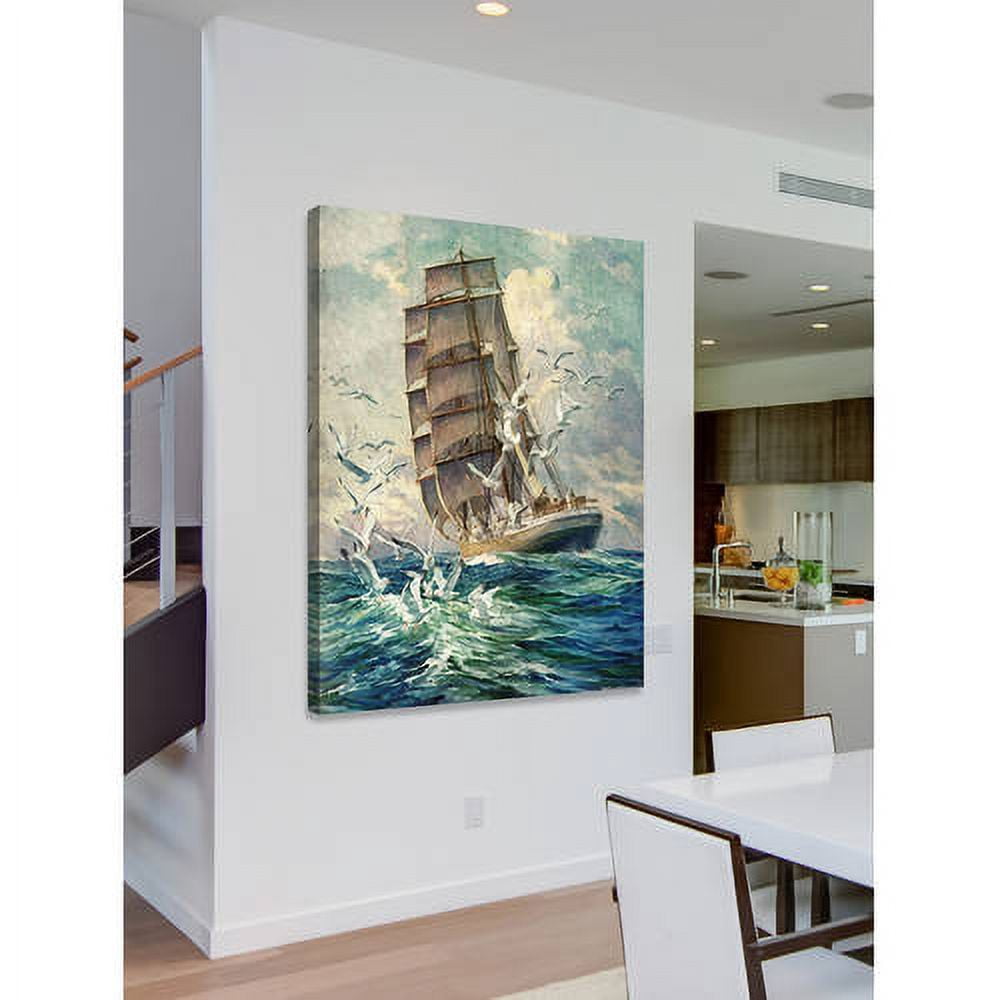 Marmont Hill 'Seagulls In Motion' Painting Print on Wrapped Canvas