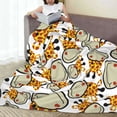 thumbnail image 3 of Fleece Throw Blanket Giraffes Head Print Reversible Plush Fluffy Large Big Blanket for Sofa Couch Bed-40"x30", 3 of 7
