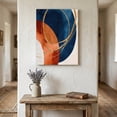 thumbnail image 3 of Canvas Wall Art, Navy Blue Burnt Orange Framed Canvas Prints for Bathroom Hallway, Boho Art Modern Geometric Small Gallery Wrapped Wall Decor for Home Office, Gifts, 8"x10" Ship Next Day, 3 of 8