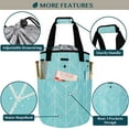 thumbnail image 4 of PAVILIA Knitting Bag Crochet Organizer Bag, Yarn Storage Tote, Knitting Accessories Supplies, Yarn Holder For Knitting With Grommets, Needles Hooks Essentials, Crochet Project Case (Chevron Teal), 4 of 7