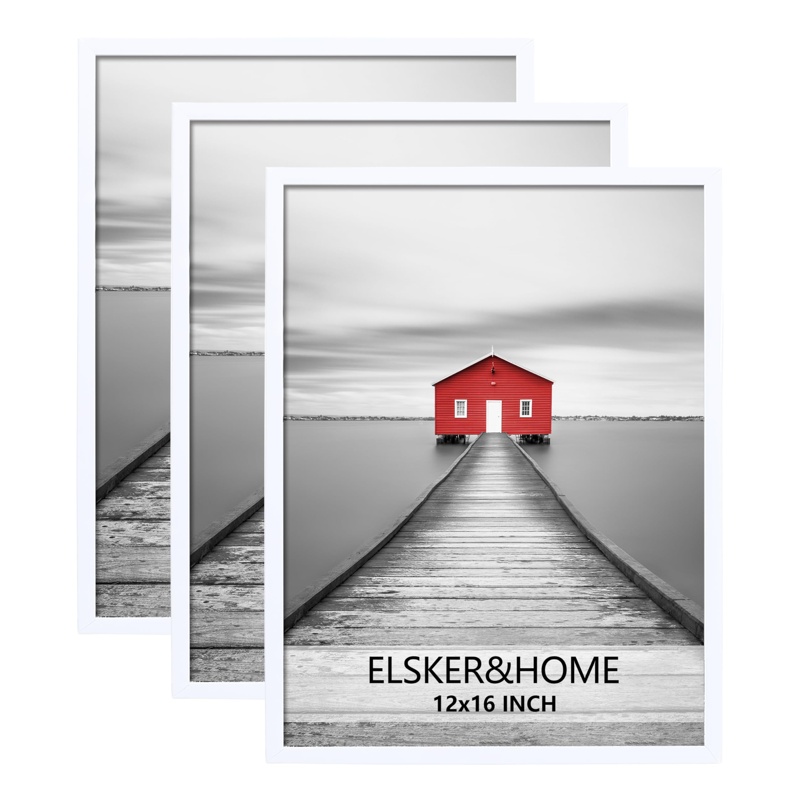 ELSKER&HOME 12x16 Poster Frame 3 Pack, White photo 1