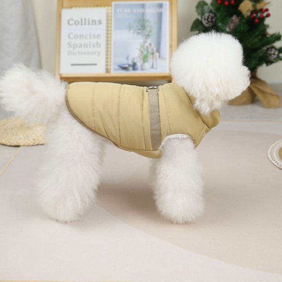 Yidarton New Dog Clothes Traction Cotton Vest Pet Dog Clothes Autumn And Winter Warm Clothing 2022 Khaki