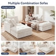 thumbnail image 6 of LazySunsets 112" Oversized Modular Sectional L Shaped Sofa, Wide & Deep Seat Boneless Cloud Couch With Multi-Purpose Round Pillow, No Assembly (White), 6 of 7