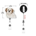 thumbnail image 4 of WIRESTER Set 2pcs Design Acrylic Key Card Holder Belt Clip Reel Id Badge Retractable - White Cream Brindle Short Hair Shih Tzu Dogs, 4 of 6