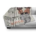 thumbnail image 3 of Venice Soft Flannel Fleece Throw Blanket, Young Fashion Girl on Bridge over the Canal with Gondolas Sketch Art Italy City, Cozy Plush for Indoor and Outdoor Use, 50" x 70", Multicolor, by Ambesonne, 3 of 6