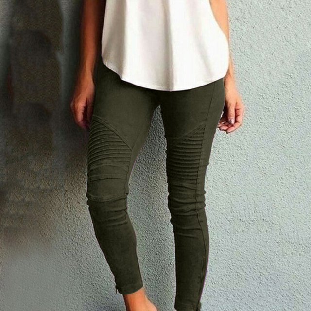 Green Sweatpants Womens Large Multi Color Fashion Casual Slim Fitting Solid Color Elastic Pants with Pockets