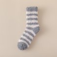 thumbnail image 3 of Womens Fuzzy Crew Socks Fluffy Striped Warm Cozy Winter Socks Soft Plush Thick Casual Lounge Socks (Dark Gray), 3 of 4