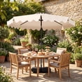thumbnail image 3 of Costway 10 FT Outdoor Patio Umbrella with 32 Solar LED Lights & Weighted Base, Sandbags Beige, 3 of 10