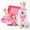 Pink - 4Pcs, variant on WAAYEEPAL 4Pcs Dog Birthday Gift Set, Pet Birthday Cake Hat, Birthday Bandana, Squeaky Ice Cream Lollipop Plush Toys, Puppy Birthday Party Costume Accessories for All Breeds Dogs, Pink