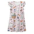thumbnail image 1 of MIASHUI Robe de Nuit d'Été pour Filles avec Imprimé de Pâques et Petites Manches Volantes Robe de Maison Confortable pour Enfants Rose Clair, 3-4 Ans, 1 of 2