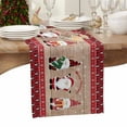 thumbnail image 6 of Christmas Santa Cotton Linen Table Runner for Dining Kitchen, Xmas Tree Gnomes Snowflake Red Plaid Wood Wedding Outdoor Party Tablerunners Decoration, Dresser Scarf Coffee Tablecloth Runners 16"x72", 6 of 9