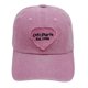 thumbnail image 1 of Gorra de béisbol lisa de algodón con parche bordado en forma de corazón deshilachado, 1 of 4