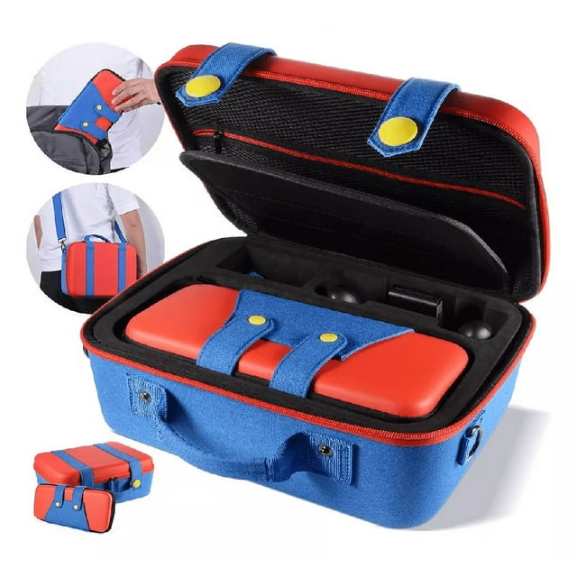 Kit Mochila Funda Impermeable Nintendo Switch Accesorios Rojo/Azul