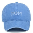 thumbnail image 3 of PMVFHDE Classic Letter Embroidery Dad Baseball Cap Washed Breathable Adjustable Relaxed Fit Sun Hat Light Blue, 3 of 3