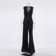 thumbnail image 3 of Atuendos Informales Trajes casuales Mujeres Sueltas Conjuntos de dos piezas Conjuntos Algodón Con cuello en v Desplazamiento Ocio Kuymtek para Mujer Negro T XL, 3 of 9