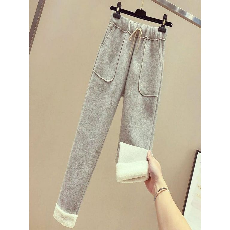 Women Winter Thick Warm Fleece Lined Harem Pants Long Trousers Sweatpants