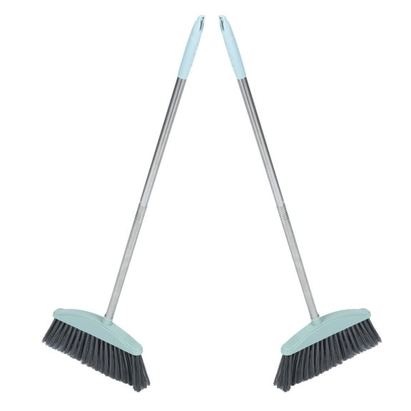 IBASETOY 2Pcs Deck Scrubbing Broom with Strong Bristles and Metal Handle for Tough Floor Cleaning