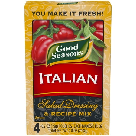 (2 Pack) Good Seasons Italian All Natural Salad Dressing & Recipe Mix, 4 - 0.7 Oz (Best Homemade Italian Dressing)